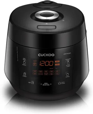 CUCKOO CRP-PK1001S 10-Cup (Uncooked) / 20-Cup (Cooked) Heating Pressure Rice Cooker & Warmer with Nonstick Inner Pot, 13 Menu Options, Fuzzy Logic Tech, Auto Clean (Black)