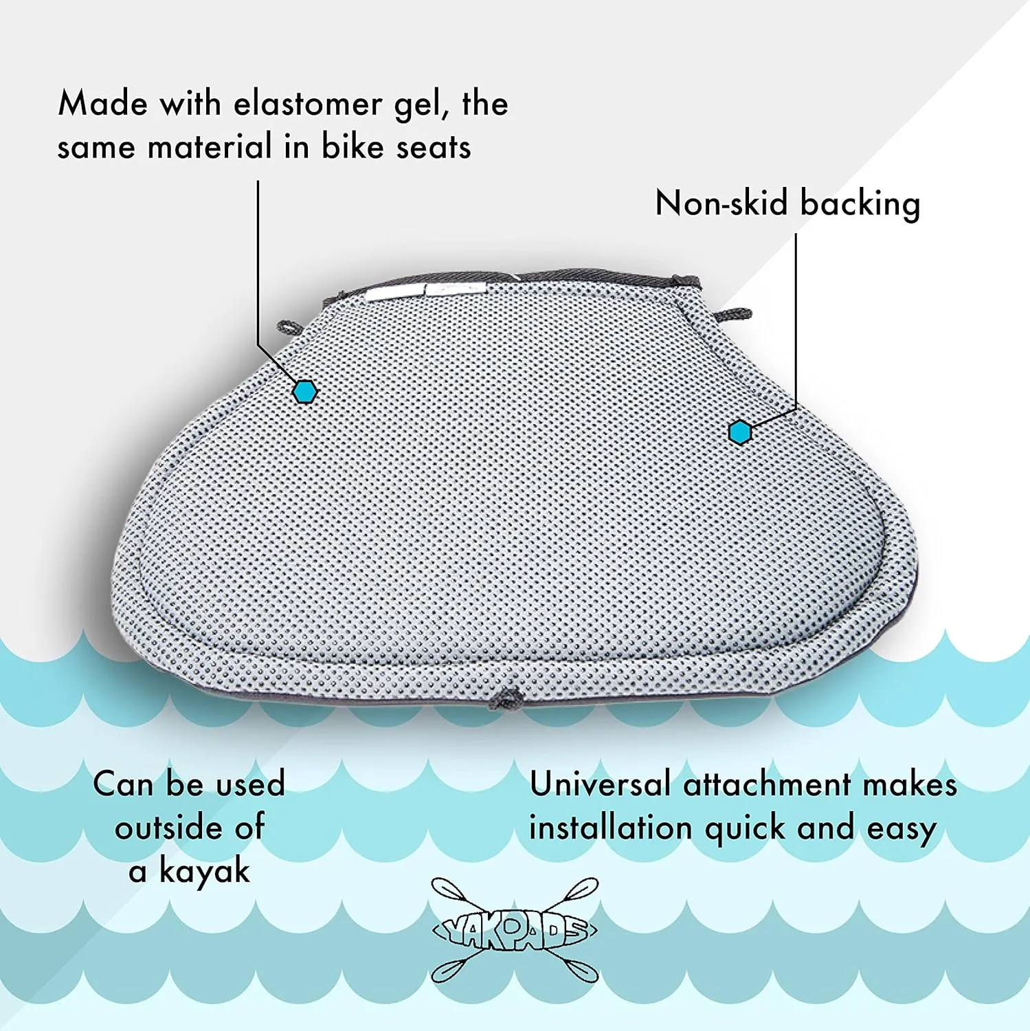 Cushioned Seat Pad, Gel Seat Pad for Kayaks, Portable Seat Cushion for Outdoor Watersports and Recreation - Cascade Creek (Paddle Saddle)