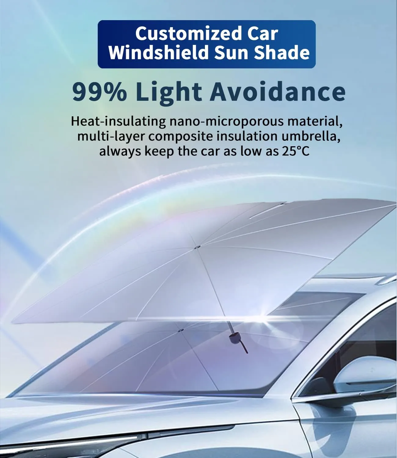 Custom-Fit for Lexus Windshield Sun Shade Umbrella, UV Block Car Front Window with 360°Rotation Bendable Handle, Designed for Lexus Accessories (for Lexus GX)