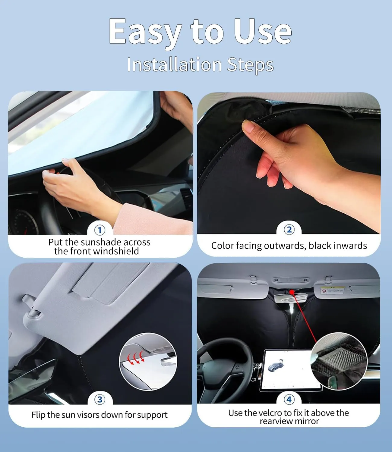 Custom-Fit for Lincoln Windshield Sun Shade, Car Sunshade Cover UV Block Car Front Window with Foldable Sun Shade Cover Protection Visor, Designed for Lincoln Accessories (for Lincoln Nautilus)