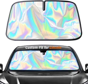 Custom-Fit for Lincoln Windshield Sun Shade, Car Sunshade Cover UV Block Car Front Window with Foldable Sun Shade Cover Protection Visor, Designed for Lincoln Accessories (for Lincoln Nautilus)