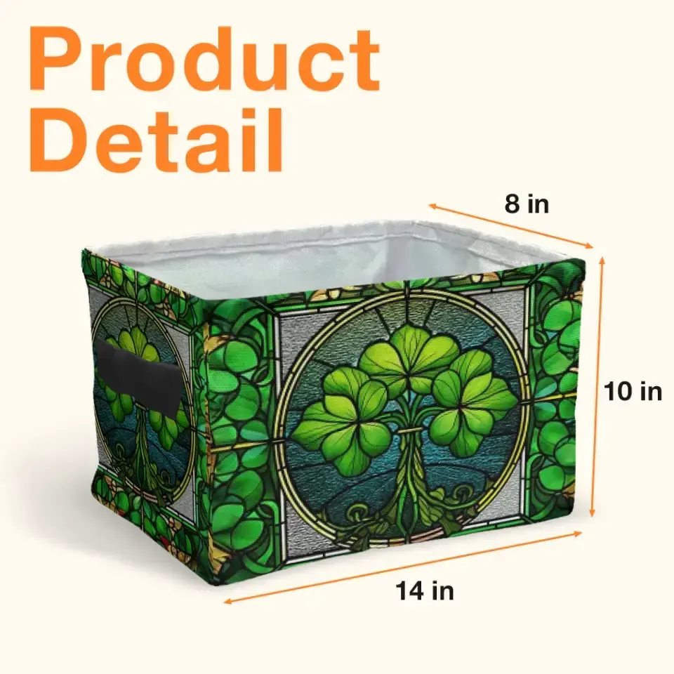 Custom Personalized Irish Clover Storage Box - St. Patrick's Day Gift Idea - Unique Home Decor and Gifts