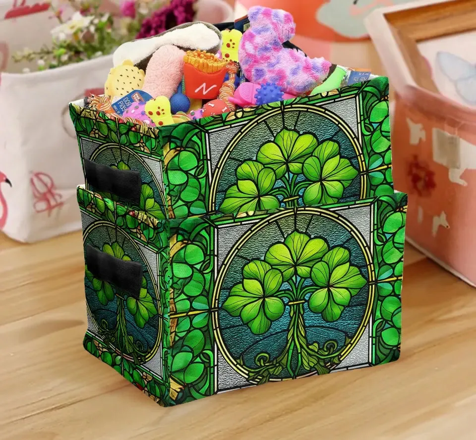 Custom Personalized Irish Clover Storage Box - St. Patrick's Day Gift Idea - Unique Home Decor and Gifts