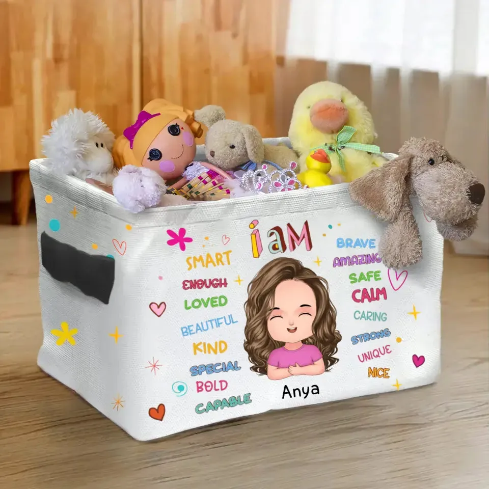 Custom Personalized Kid Storage Box - Kid/ Grandkid/ Granddaughter Gift Idea - I Am Kind