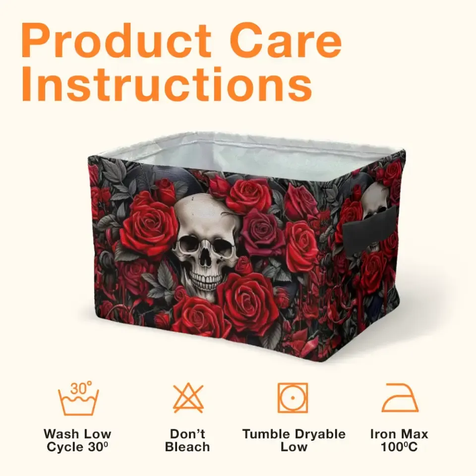 Custom Personalized Skulls Roses Gothic Decorative Storage Box - Unique Gothic Home Decor and Gifts