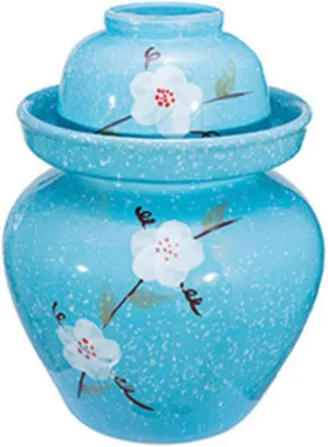Cute Chinese Porcelain Pickling Jar, Blue Thicken Kimchi Pot with Lid Ceramic Food Storage Sealed Containers, Household Pickles Fermented Foods Turnip Cabbage Fermen 3KG