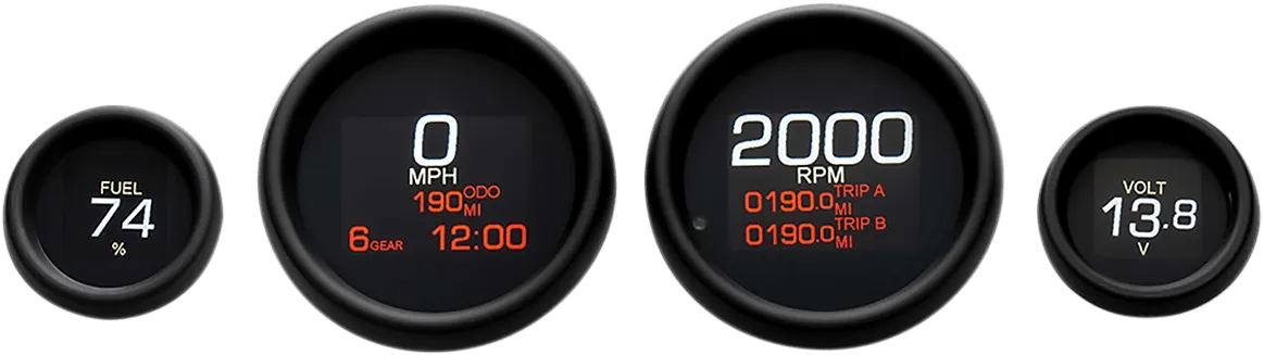 Dakota Digital MLX-8496-K MLX Series 4 Gauges Set - Black