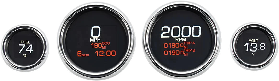 Dakota Digital MLX-8496 MLX Series 4 Gauges Set - Chrome