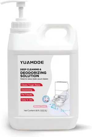 Deep Cleaning&Deodorizing Solution, 85 FL OZ/2.5L, Designed for Roborock, Compatible with Saros Series, S8 Series, S7 Series, Q Revo Series,Q Series, Blended Flowery