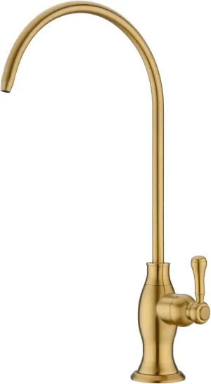 Delle Rosa Brushed Gold Drinking Water Faucet, Commercial Water Filtration Faucet for Under Sink Water Filter System