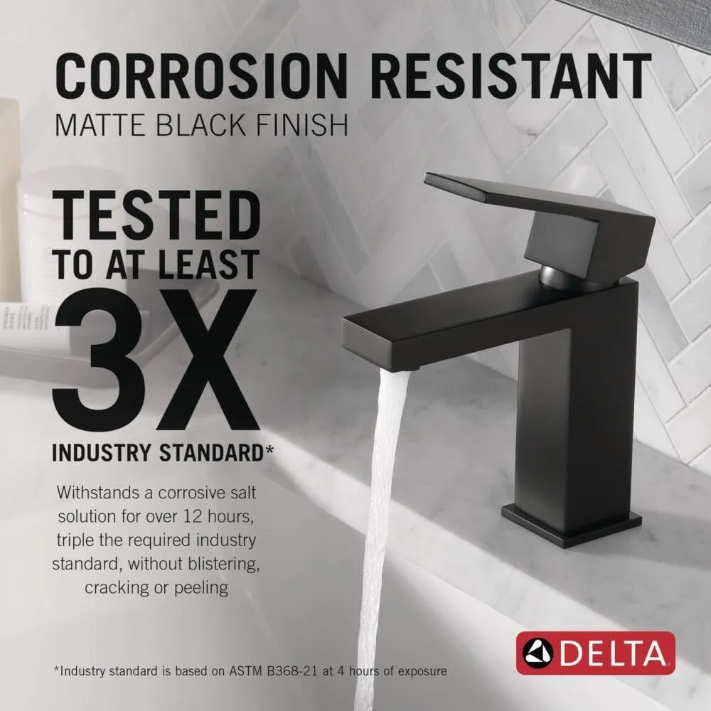 Delta 567LF-BLGPM-PP Modern Bathroom Faucet, 1.0 GPM Water Flow, Matte Black