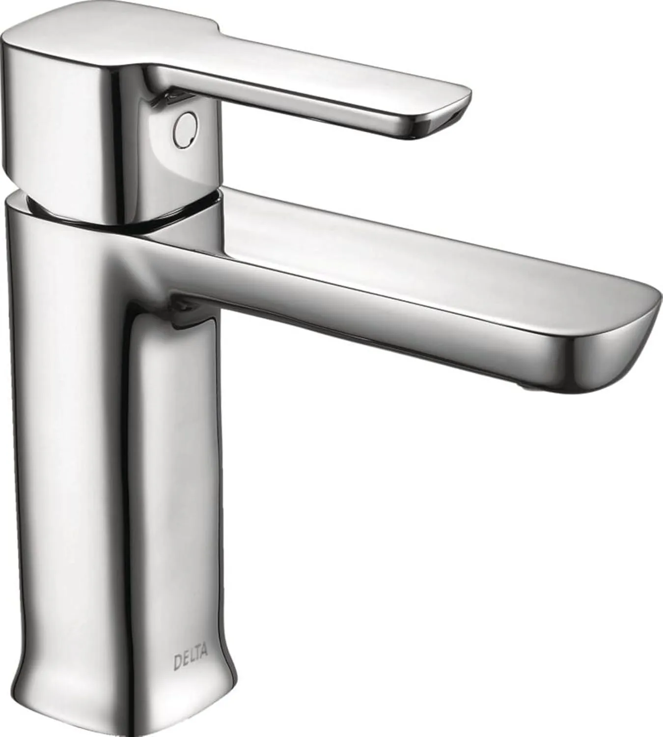 Delta Faucet Modern Single Hole Bathroom Faucet, Single Handle Bathroom Faucet Chrome, Bathroom Sink Faucet, 1 Hole Bathroom Faucet, Push Pop-Up Drain Assembly, 1.0 GPM, Chrome 581LF-GPM-PP