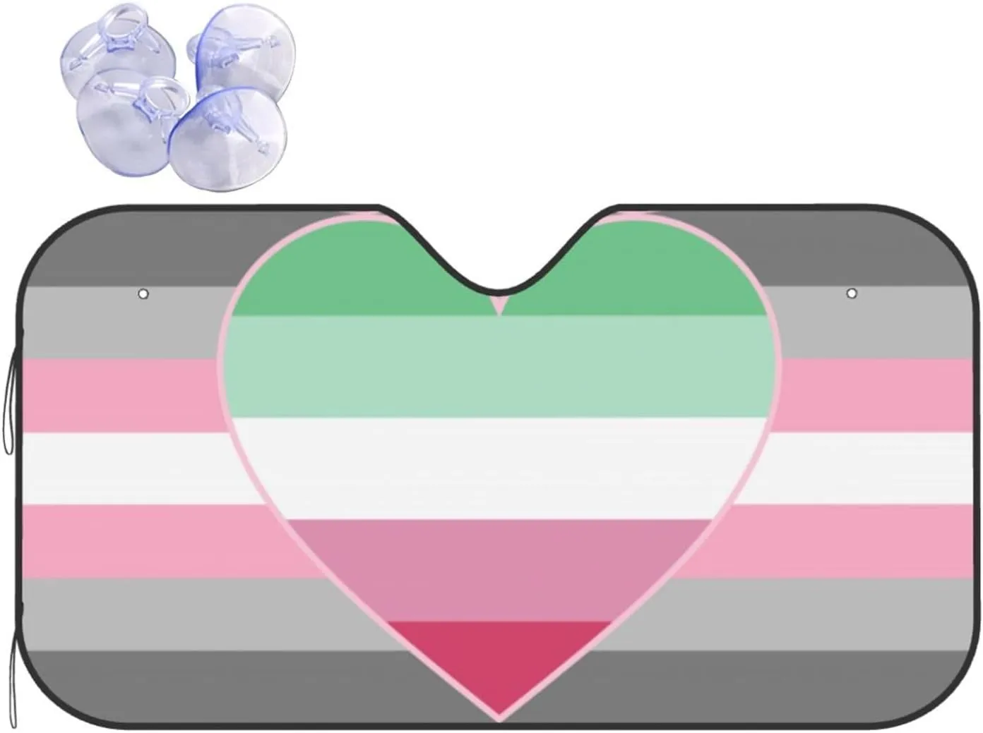 Demigirl Abro- Pride Flag LGBTQ Car Windshield Sun Shade Foldable Car Umbrella Sunshade Cover Protect Vehicle from Uv Sun Car Truck SUV Auto Accessories