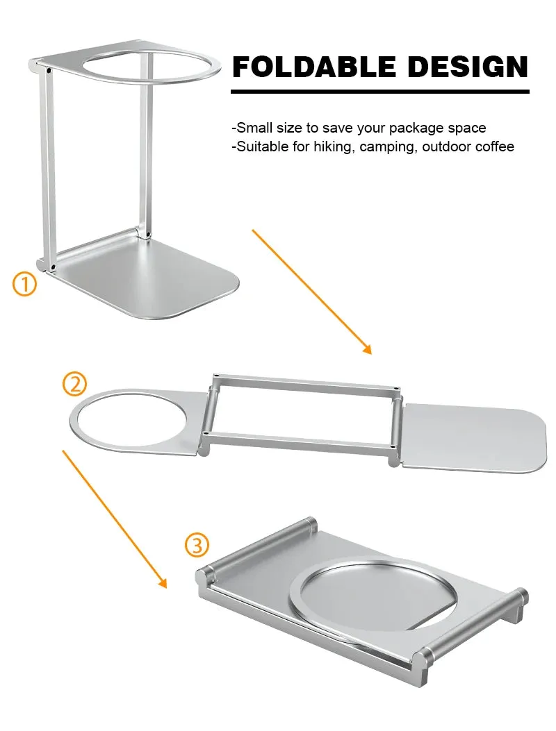 DENOKIN Foldable Coffee Drip Holder – Aluminium Alloy Support Stand for Portable Espresso Machines