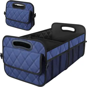 Deosk Car Trunk Organzier for suv,Car Organziers and Storage with 6 Big Pocket,Car Accessories for Women/Men 50L Waterproof Polyester Trunk Organzier for Car/SUV/Minivan/Truck(Medium, Dark Blue)