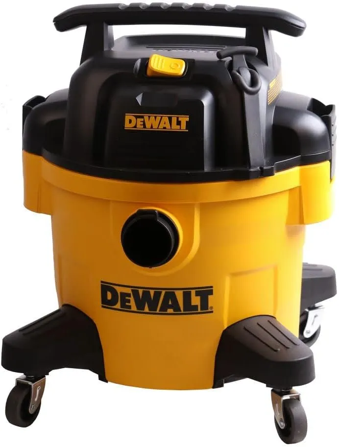 DEWALT DXV06P 4 Peak HP Shop Vacuums, 6 Gallon Poly Wet/Dry Vac, Heavy-Duty Shop Vacuum with Blower Function Yellow Black