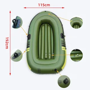 DFT Portable Inflatable Boat for Fishing and Kayaking, 195CM×115CM 2 Persons Inflatable Kayak Including Manual Air Pump and Paddle