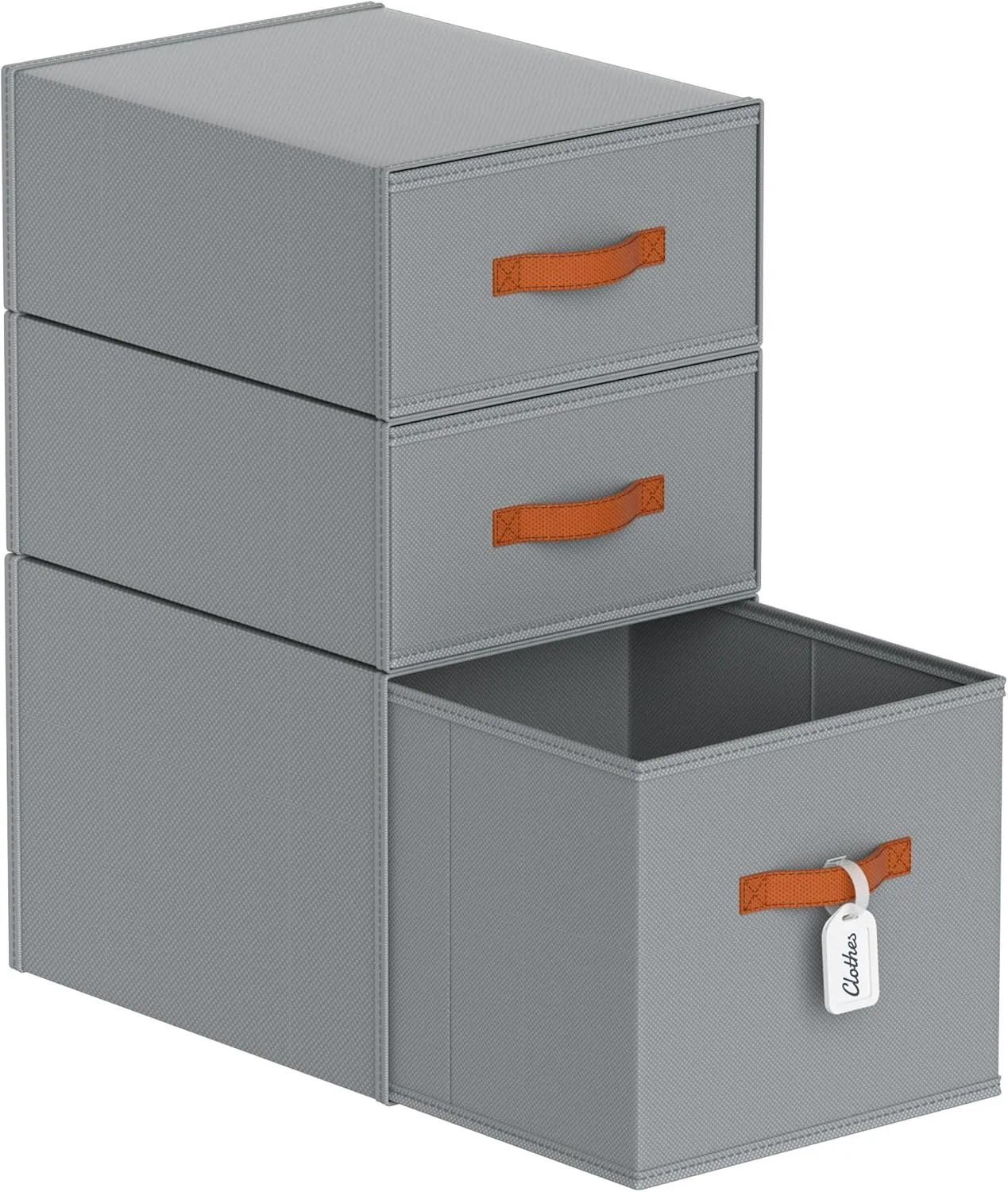 DIMJ Closet Organizers and Storage- Fabric Stackable Storage Drawers Shelf Organizer for Clothes, Underwear, Sweaters, Collapsible Storage Bins for Wardrobe, Bedroom, Shelves