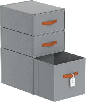 DIMJ Closet Organizers and Storage- Fabric Stackable Storage Drawers Shelf Organizer for Clothes, Underwear, Sweaters, Collapsible Storage Bins for Wardrobe, Bedroom, Shelves