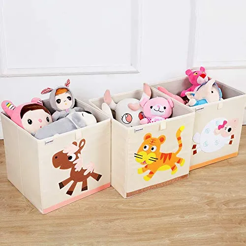DODYMPS Foldable Animal Toy Storage Bins/Cube/Box/Chest/Organizer for Kids & Nursery, 13 inch (Giraffe)