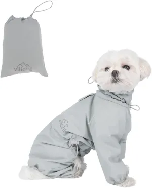Dog Raincoat, Waterproof Coat, Light Weight & Weather Resistant Shell, Full Coverage Rain Jacket with Legs, Including Storage Bag, for Small Breed(X-Small)