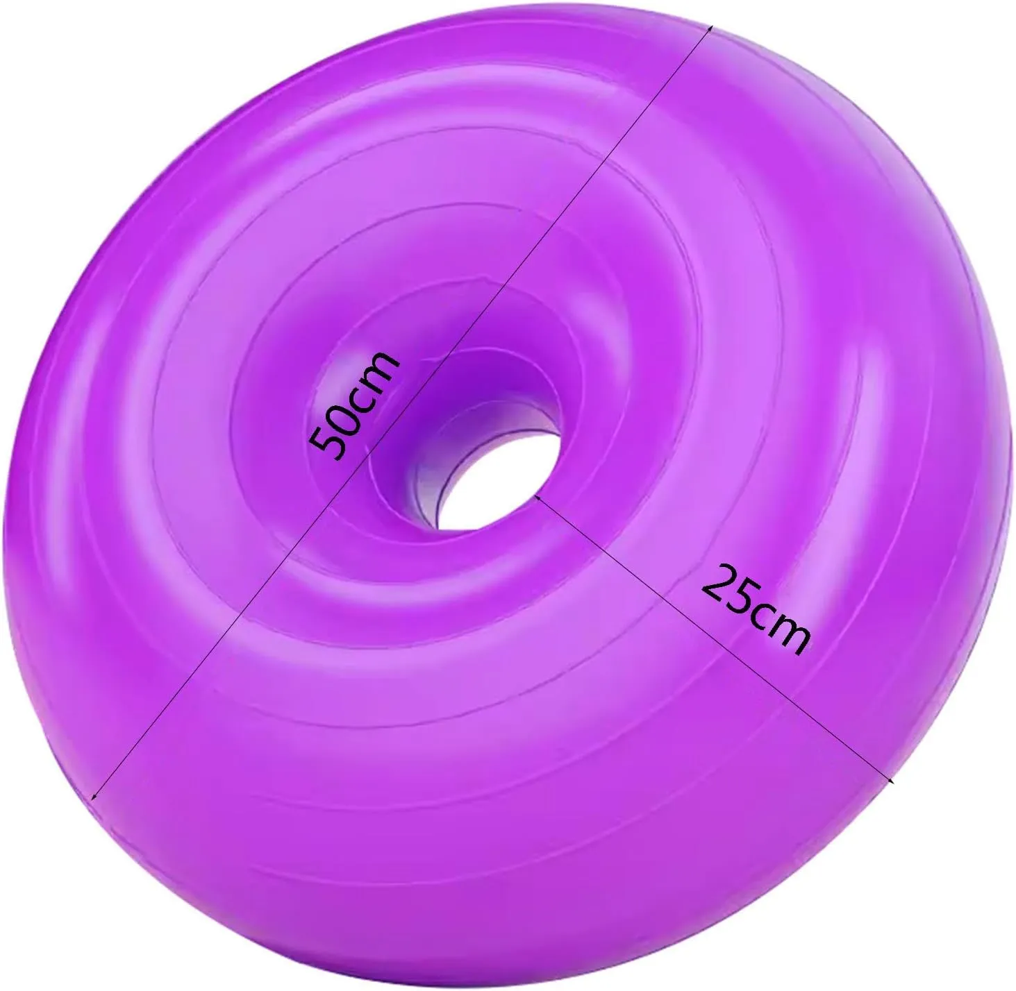 Donut Shape Yoga Ball, 2.0mm Extra Thick Exercise Ball Multiple Colour Yoga Ball Anti-Burst and Slip Resistant Ball with Pump for Yoga Pilates Fitness Birthing Physical Therapy