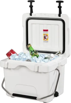 DORTALA 16 Quart Cooler, Heavy Duty Ice Chest with Handle, Drain Plug & 2 Cup Holders, 3-5 Day Ice Retention, Portable Ice Cooler Ideal for Camping, Travel, Fishing &Activities