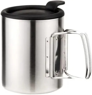 Double-layer stainless steel camping cup insulation cup outdoor mountaineering travel water cup 2pcs(FMP-303-320ML)