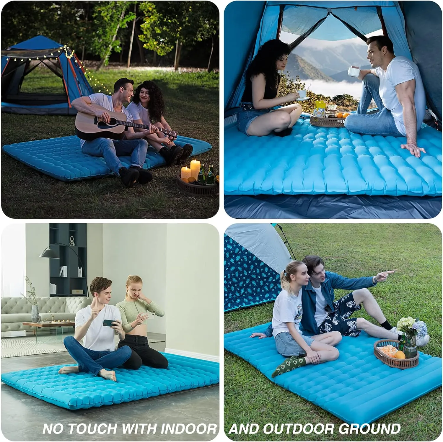 Double Sleeping Pad With Built-In Pillow