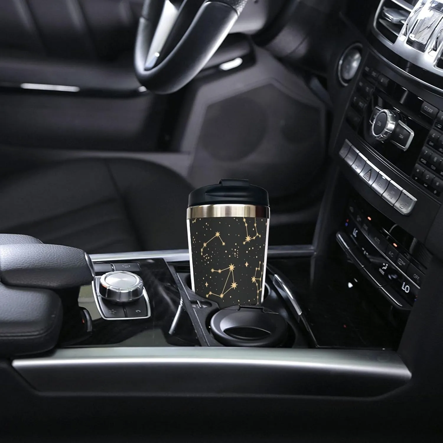 Drawing of The Constellations 13OZ Coffee Cup,With Lid Stainless Steel Insulated Tumbler Travel Mug Insulated Water Bottle,for Dad Mom Friends Coworkers