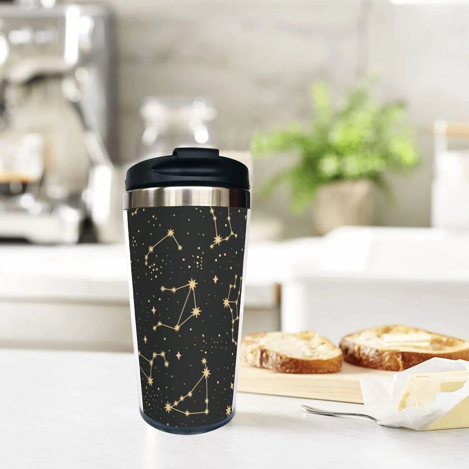 Drawing of The Constellations 13OZ Coffee Cup,With Lid Stainless Steel Insulated Tumbler Travel Mug Insulated Water Bottle,for Dad Mom Friends Coworkers