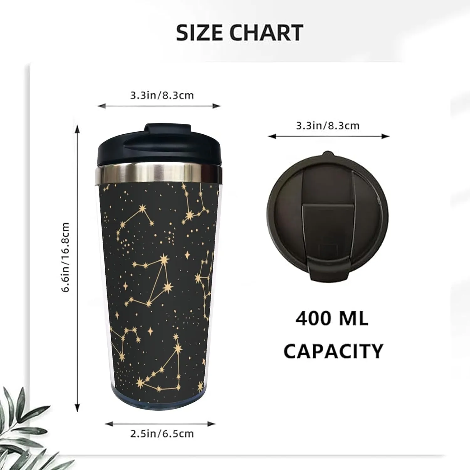 Drawing of The Constellations 13OZ Coffee Cup,With Lid Stainless Steel Insulated Tumbler Travel Mug Insulated Water Bottle,for Dad Mom Friends Coworkers