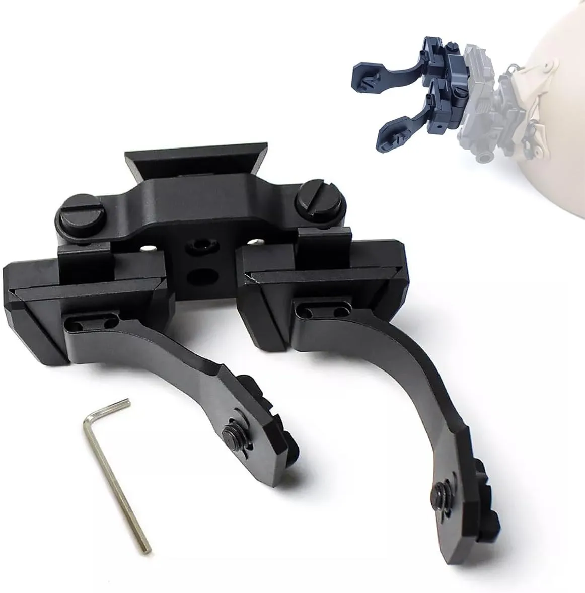 Dual PVS14 Night Vision Bridge Mount NVG J Arm Helmet Mount for Binocular Anodized Metal
