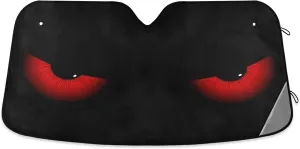 Dussdil Evil Red Eyes Car Windshield Sun Shade Eye Car Sunshade Block UV Rays Protector Sun Shades Window Shield Visor Cover Keep Your Vehicle Cool Foldable for Car Truck SUV M