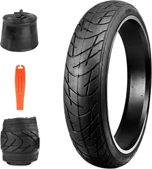 E Bike Fat tire 26 x 3 Fat tire Heavy Duty High-Performance Wear-Resistant E-Bike Mountain Snow Bike Tire with Tubes，1/2pack，Black