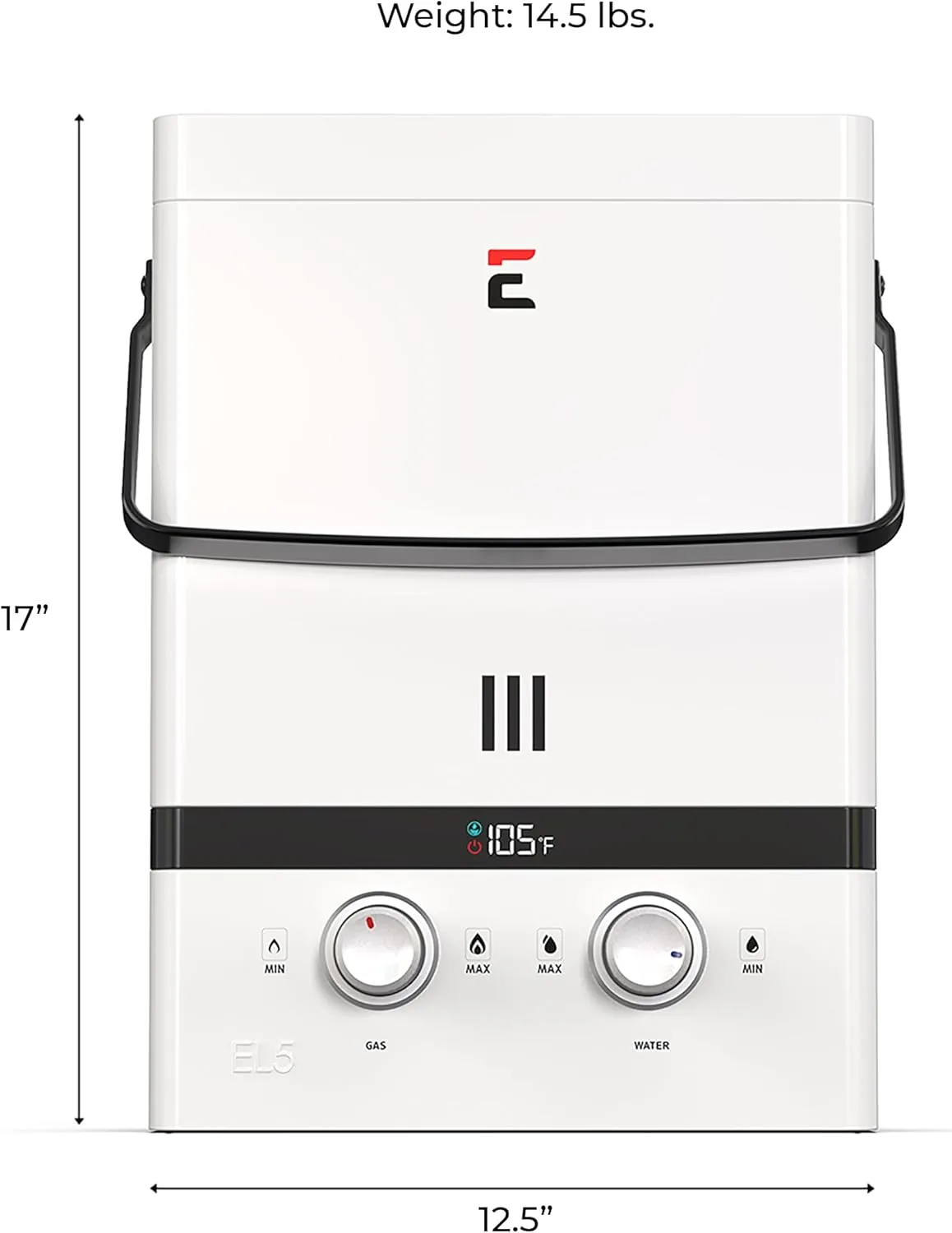 Eccotemp Luxé EL5 Portable Tankless Water Heater 1.5 GPM 37.5K BTU