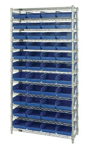 Economy 4" Shelf Bin Wire Shelving Systems  WR12-107