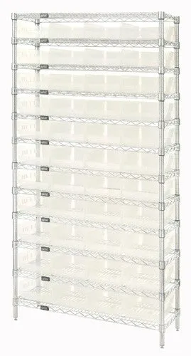 Economy 4" Shelf Bin Wire Shelving Systems  WR12-107