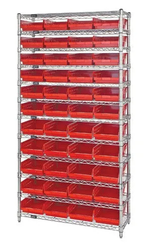 Economy 4" Shelf Bin Wire Shelving Systems  WR12-107