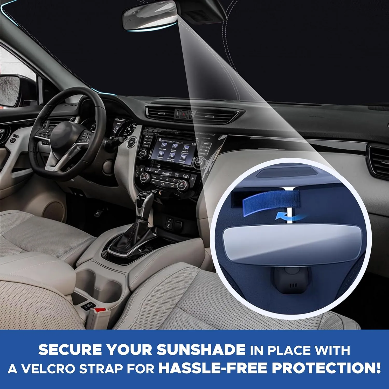 EcoNour Car Windshield Compatible for Mazda CX5-2017 2018 2019 2020 2021 2022 2023 2024 2025 | Front Window Sun Visor for UV & Sun Heat with Storage Pouch | Car Interior Accessories fits Mazda CX5