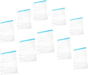 Efficient Travel Vacuum Bags 10pcs Compression Sealing Pouches for Clothing Bedding Pillow