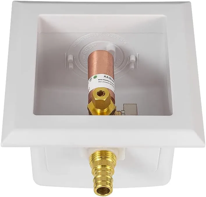 EFIELD Universal Ice Maker Box,1/2-Inch Pex-A Expansion Inlet Connection with Installed 1/4-Turn Ball Valve(Expansion Pex-A with Copper Arrestor)
