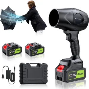 Electric-Cordless-Leaf-Blower - 400000RPM Handheld Leaf Blower - 2 X 4.0Ah Batteries and Charger Included, Lightweight Leafs Blower for Patio Cleaning
