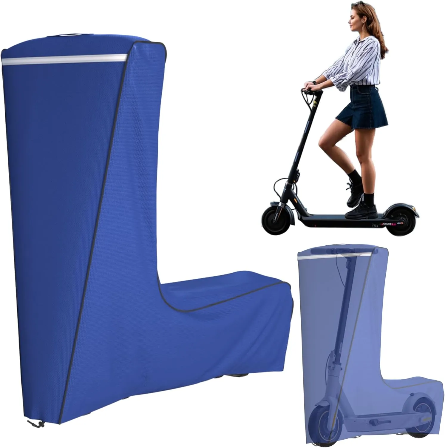 Electric Scooter Cover,1680D Heavy Duty Waterproof and Dustproof Oxford Cloth, UV Resistant & Anti-Scratch, Includes Storage Pouch,A Better Fitting Electric Scooter Cover (61x8x53)