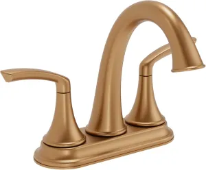 Elm 4 in. Centerset Two-Handle Bathroom Faucet with Push Pop Drain in Brushed Bronze (1.0 GPM)