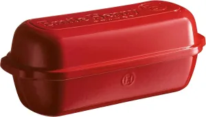 Emile Henry 349503 - Rustic bread pan made of ceramic, Red (Grand Cru), 39 x 16.5 x 15 cm