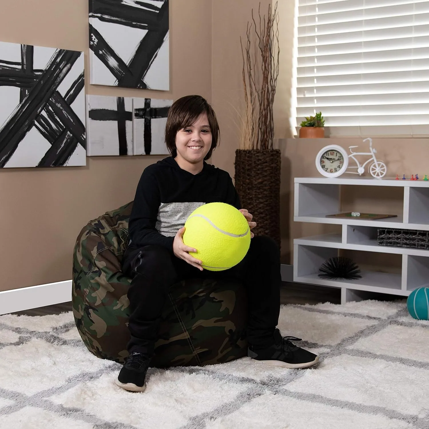 EMMA   OLIVER Small Camouflage Bean Bag Chair for Kids and Teens