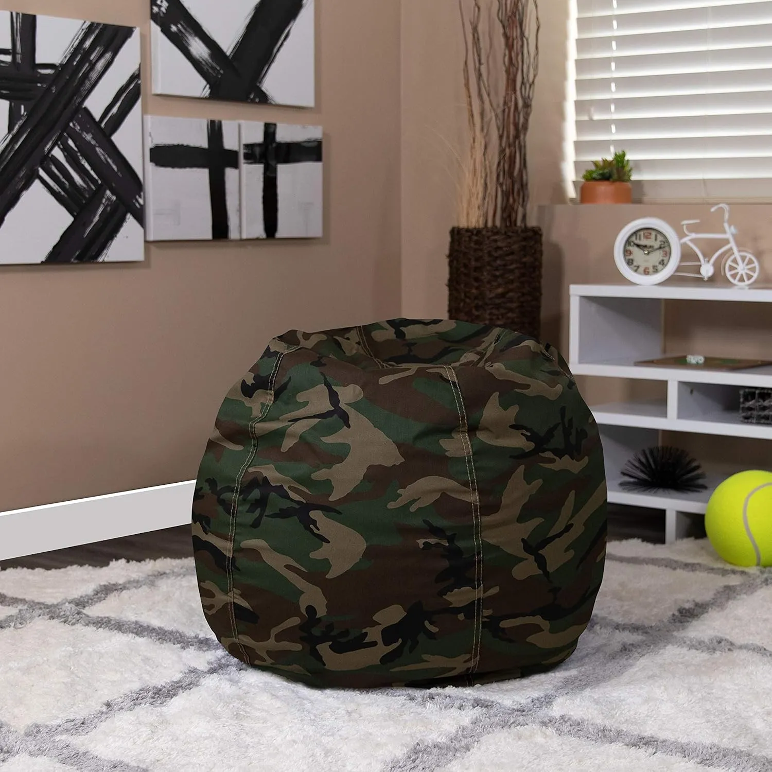 EMMA   OLIVER Small Camouflage Bean Bag Chair for Kids and Teens