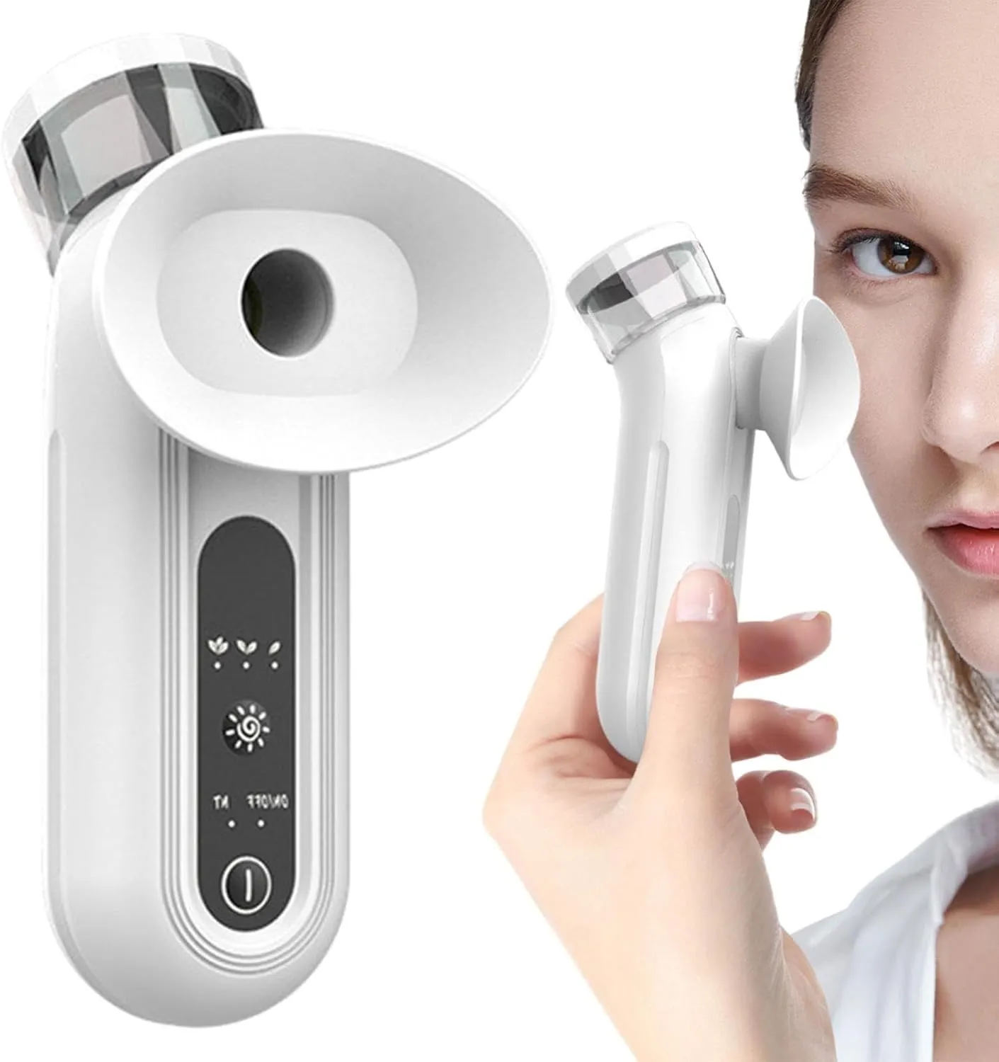 Eye Steamer, 2025 New Eye Mist Steam Sprayer, Portable Eyes Steamer Moisturizer Soother for Relief Dry Eyes and Face, Rechargeable Mist Steamers, for Moisturizing & Cleaning (White)