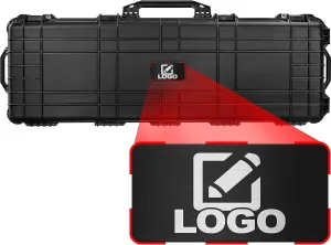 Eylar 53" Inch Protective Roller Rifle Hard Case with Foam and Custom Logo Plate, Waterproof & Crushproof, Two Rifles Or Multiple Guns, Pressure Valve with Lockable Fittings
